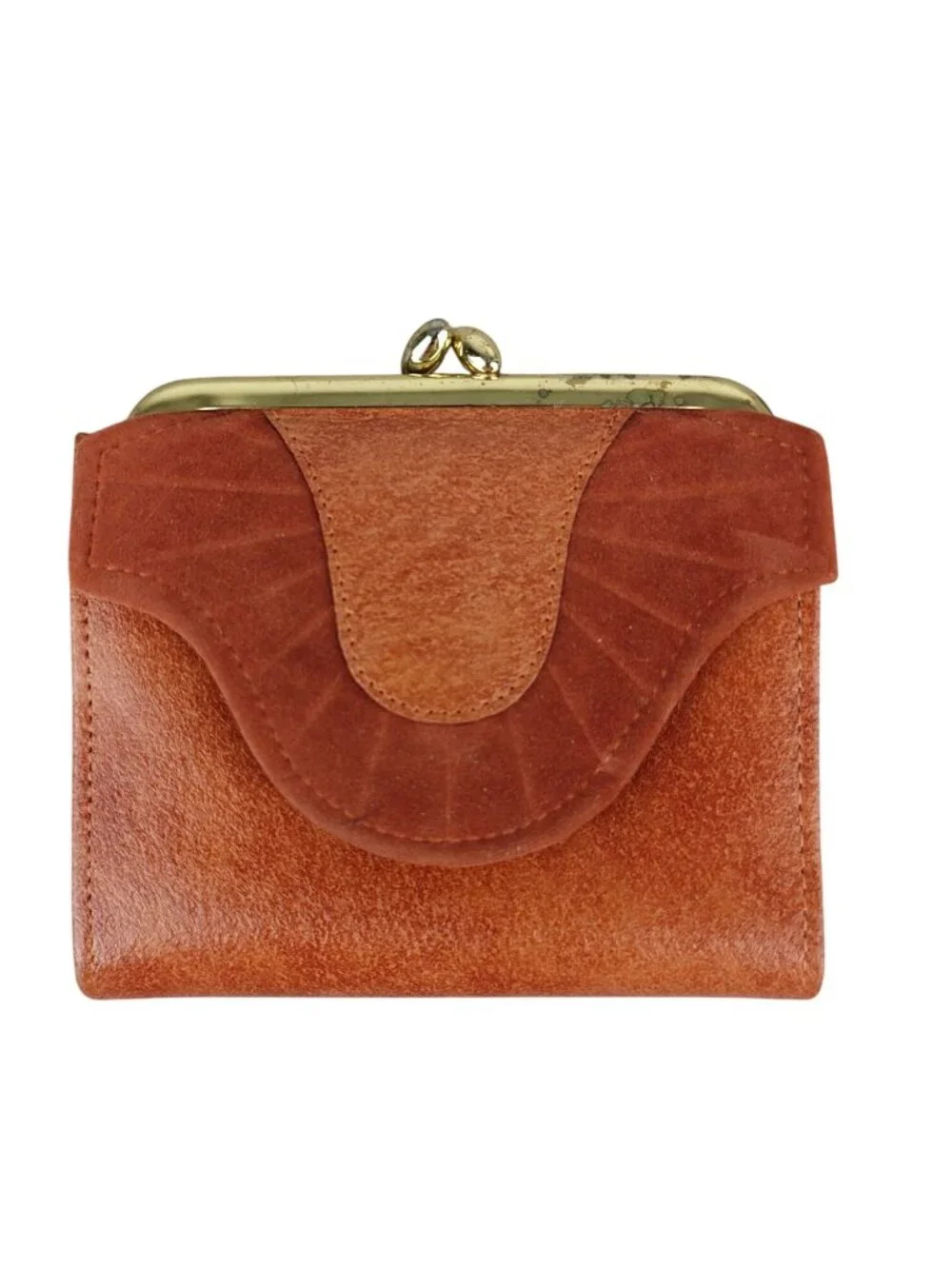 NEW Vintage Princess Gardner Cowhide Leather Kisslock Coin Purse Wallet